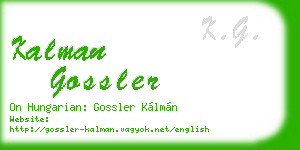 kalman gossler business card